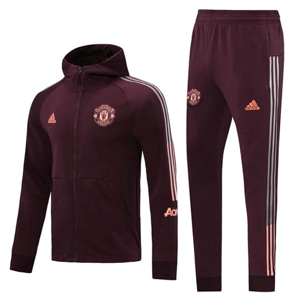 Chaqueta Con Capucha Manchester United 2020 2021 Borgona